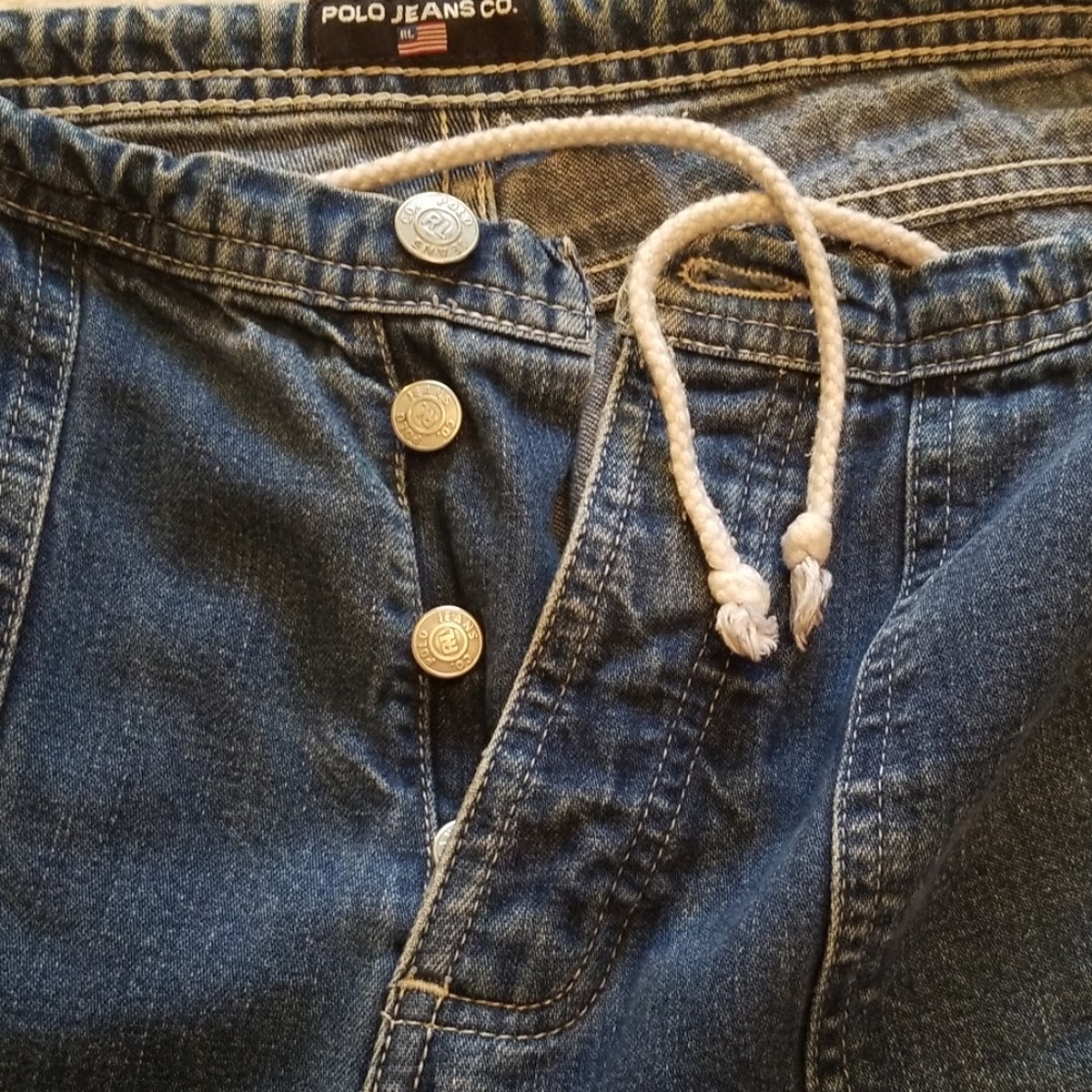 Vintage Ralph Lauren polo jeans button fly drawstr - Picture 6 of 6